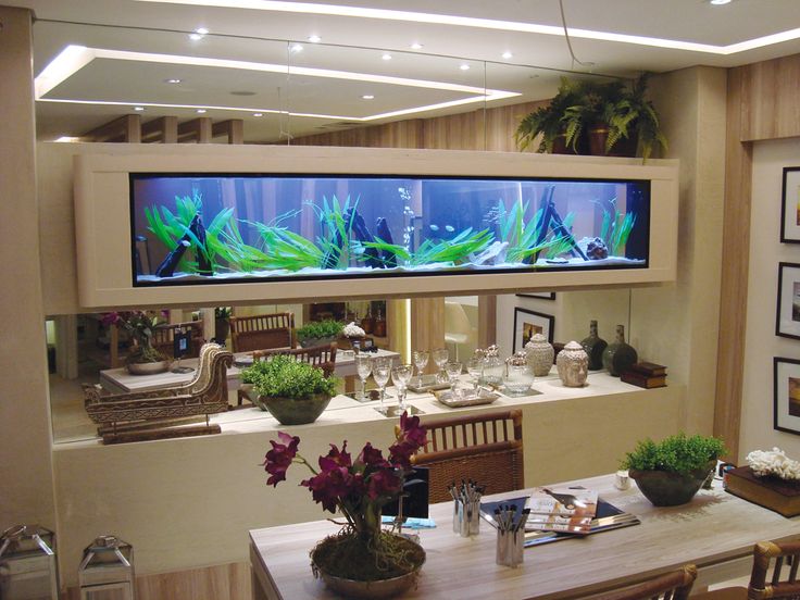 Substitua a televisão por um aquário na sala de jantar (Foto: Reprodução)